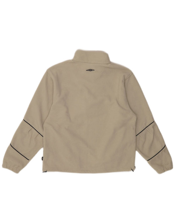 Umbro Pull polaire surdimensionné à col zippé pour femme UK 10 Small Blanc cassé