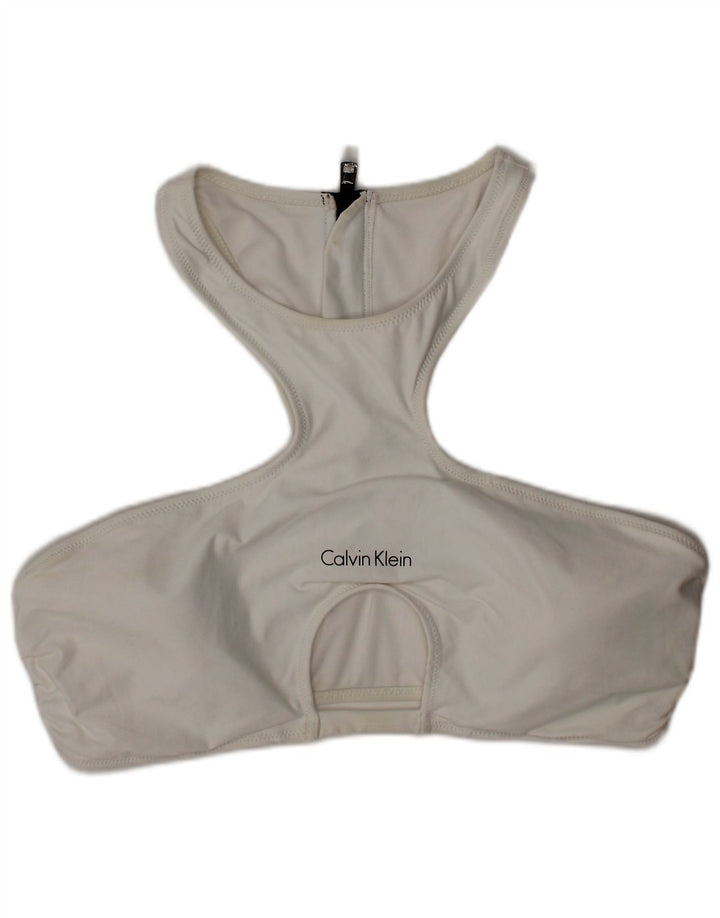 Calvin Klein Maillot de bain graphique pour femme Grand blanc Polyester