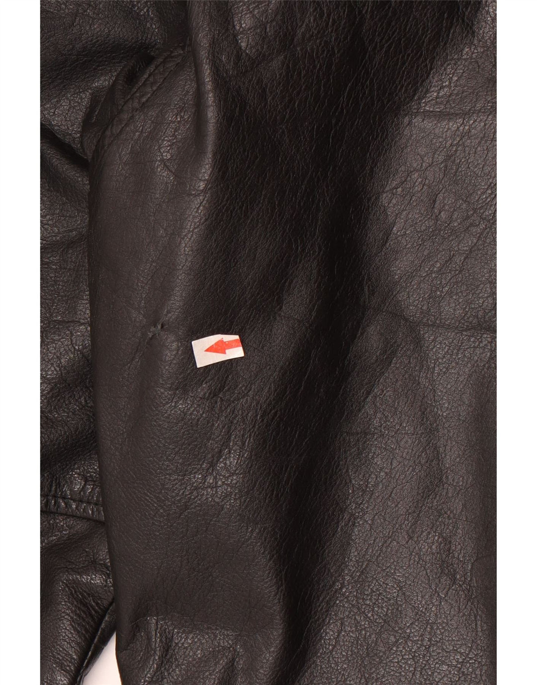vintage Mens Loose Fit Manteau en cuir UK 38 Cuir noir moyen