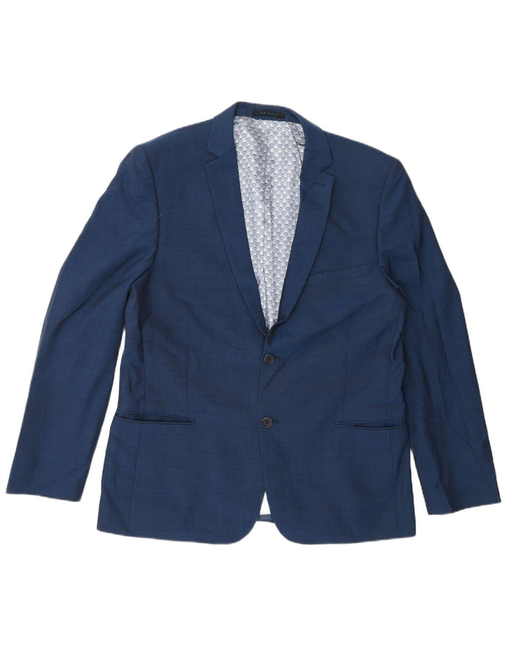 Ted Baker Veste Blazer 2 Boutons Homme UK 42 XL Laine Bleue