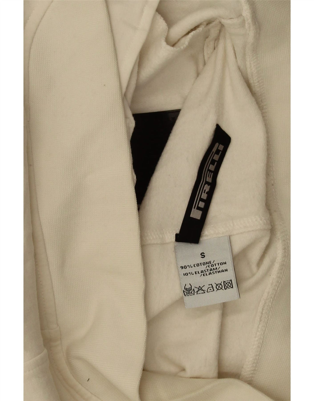 Pirelli Veste de survêtement graphique pour femme UK 10 Petit coton blanc cassé