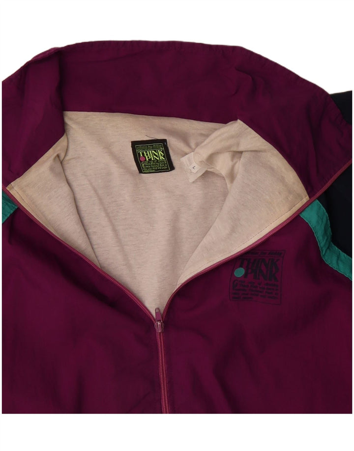 THINK PINK Veste de Survêtement pour Homme Large Bordeaux Colourblock Polyester