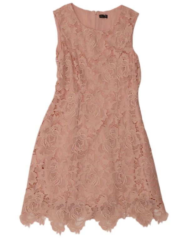 Phase Eight Robe trapèze sans manches pour femme UK 46 Grand motif floral rose