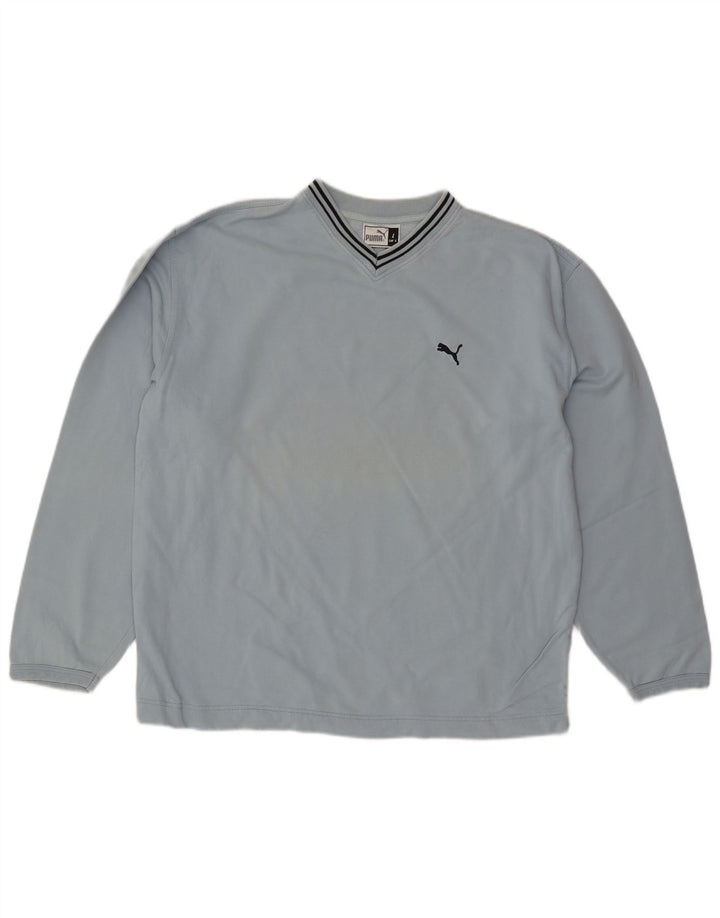 PUMA Sweat-shirt pour homme en coton bleu Taille L