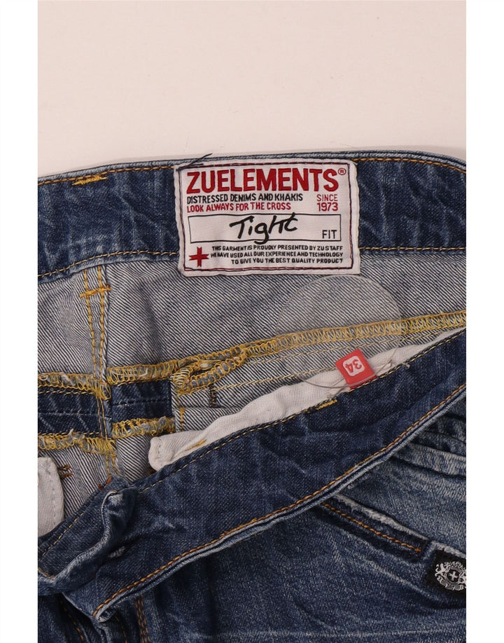 Zu Elements Jean slim vieilli pour homme W34 L34 Bleu