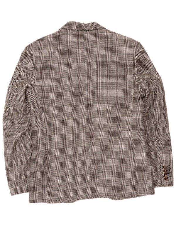 Pierre Cardin Veste Blazer 1 Bouton Homme EU 46 Petit Pied De Poule Gris