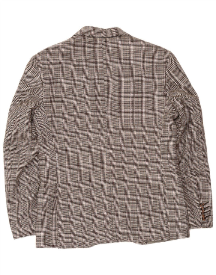 Pierre Cardin Veste Blazer 1 Bouton Homme EU 46 Petit Pied De Poule Gris