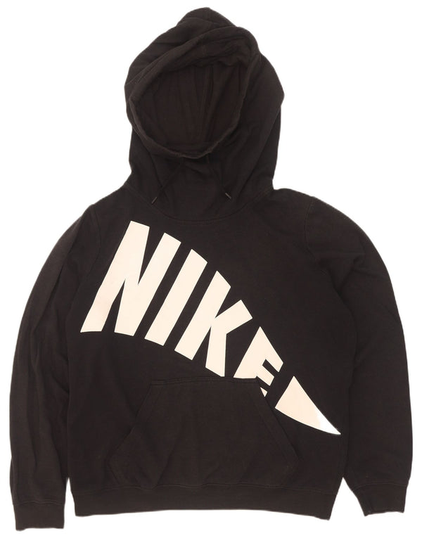 Nike Pull à capuche surdimensionné graphique pour femme UK 16 Grand coton noir