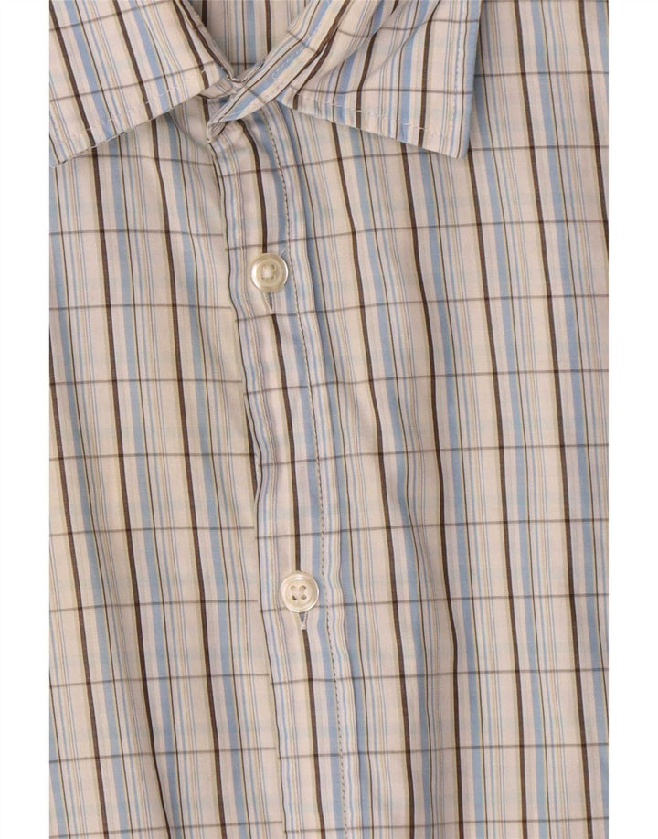 Hugo Boss Chemise à manches courtes XL en coton à carreaux bleu