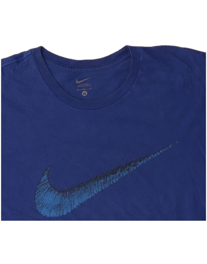 NIKE T-Shirt Graphique Homme Top XL Bleu Coton