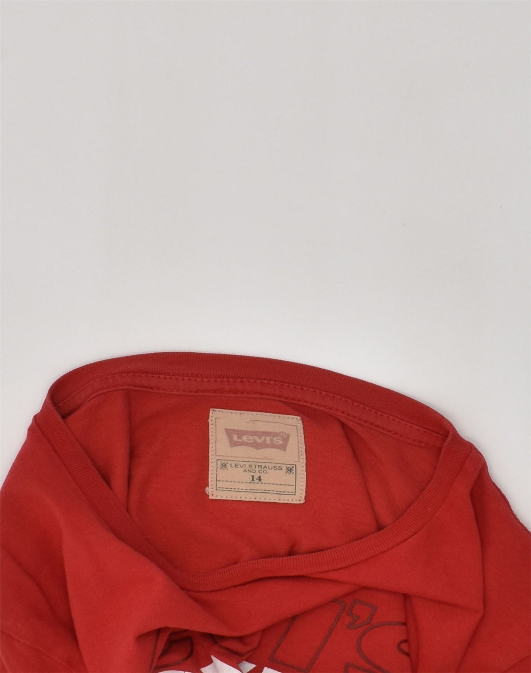 LEVI'S Boys Graphic Top Long Sleeve 13-14 Years Red Cotton | Vintage Levi's | Thrift | Second-Hand Levi's | Used Clothing | Messina Hembry 