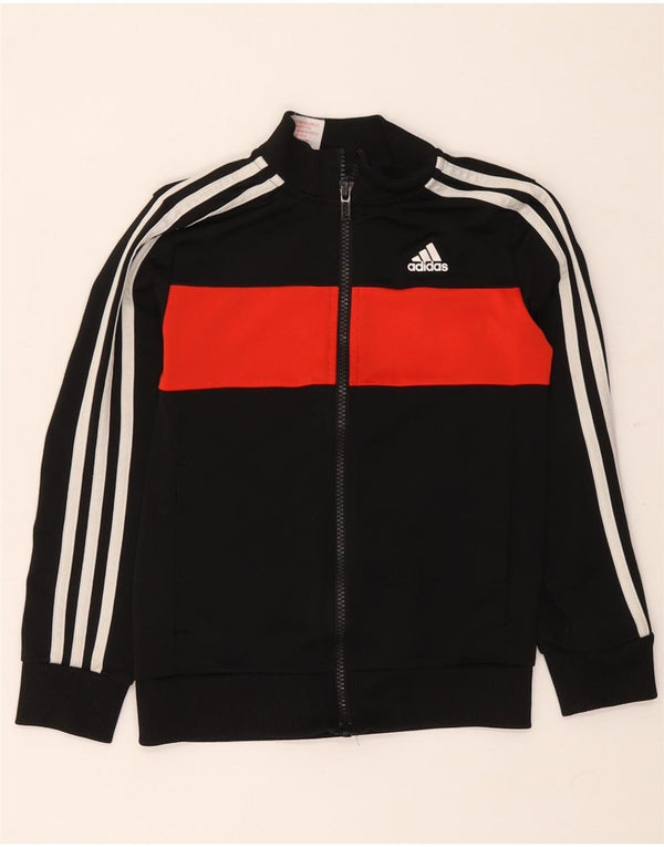 Adidas Veste de survêtement pour garçon 7-8 ans Noir Colourblock Polyester