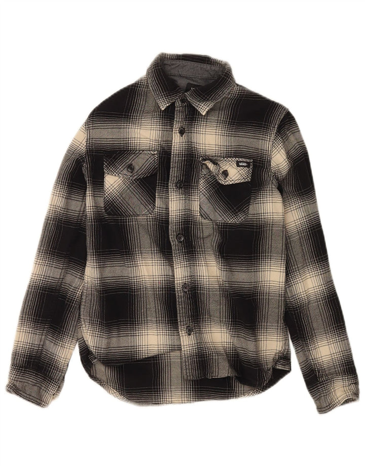 VANS Chemise en flanelle pour garçon 8-9 ans en coton à petits carreaux noirs