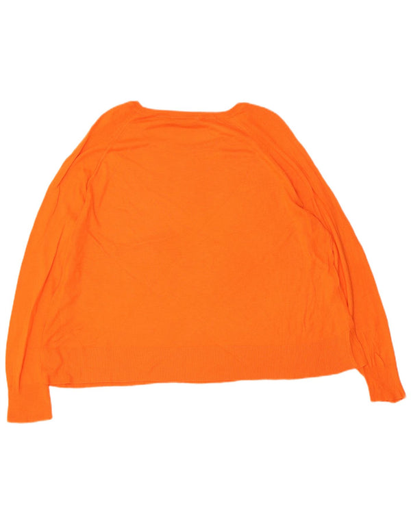 Zara Pull col bateau pour femme UK 16 Large Orange Viscose