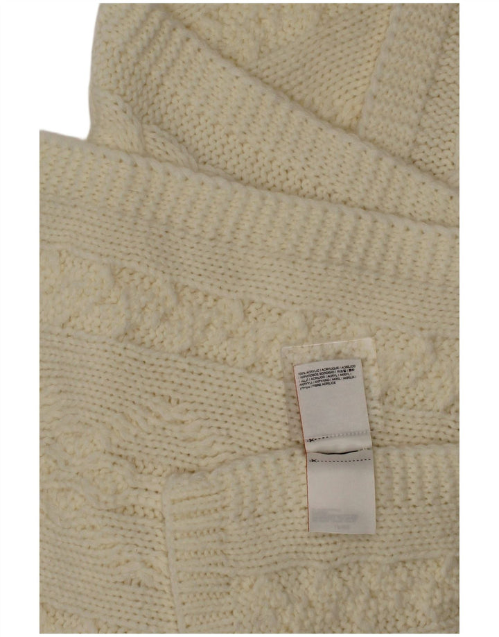 Superdry Femme Écharpe Rectangulaire En Tricot Taille Unique Acrylique Blanc Cassé