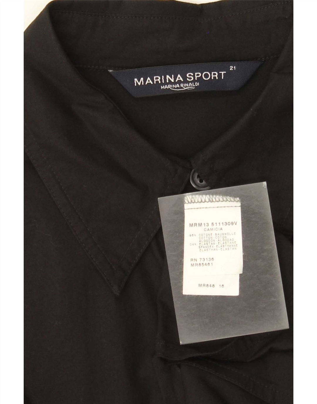 Marina Rinaldi Chemise Femme Taille 21 Coton Noir Moyen