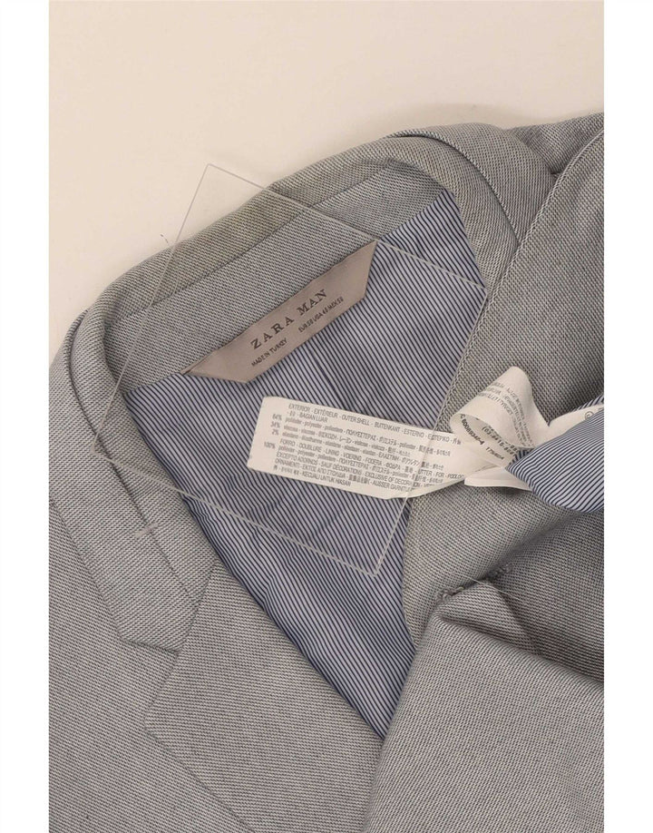 Zara Veste Blazer 2 Boutons Homme EU 56 XL Gris Polyester