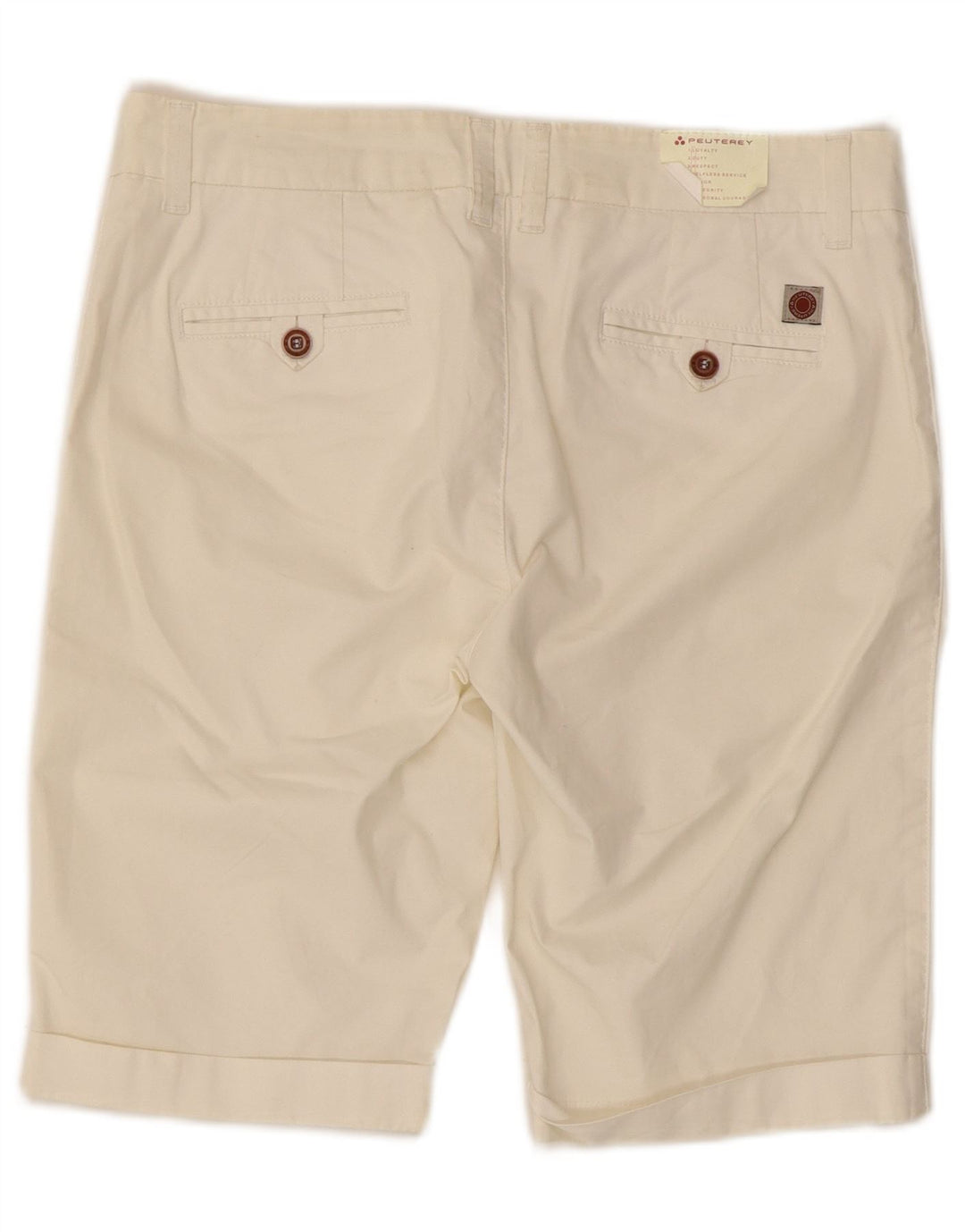 PEUTEREY Short Chino Femme IT 42 Medium W32 Coton Blanc