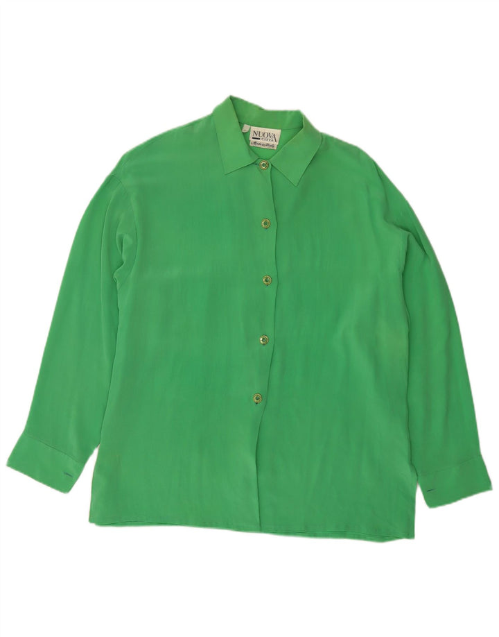 Nuova Citta Chemisier Femme IT 48 XL Vert Soie