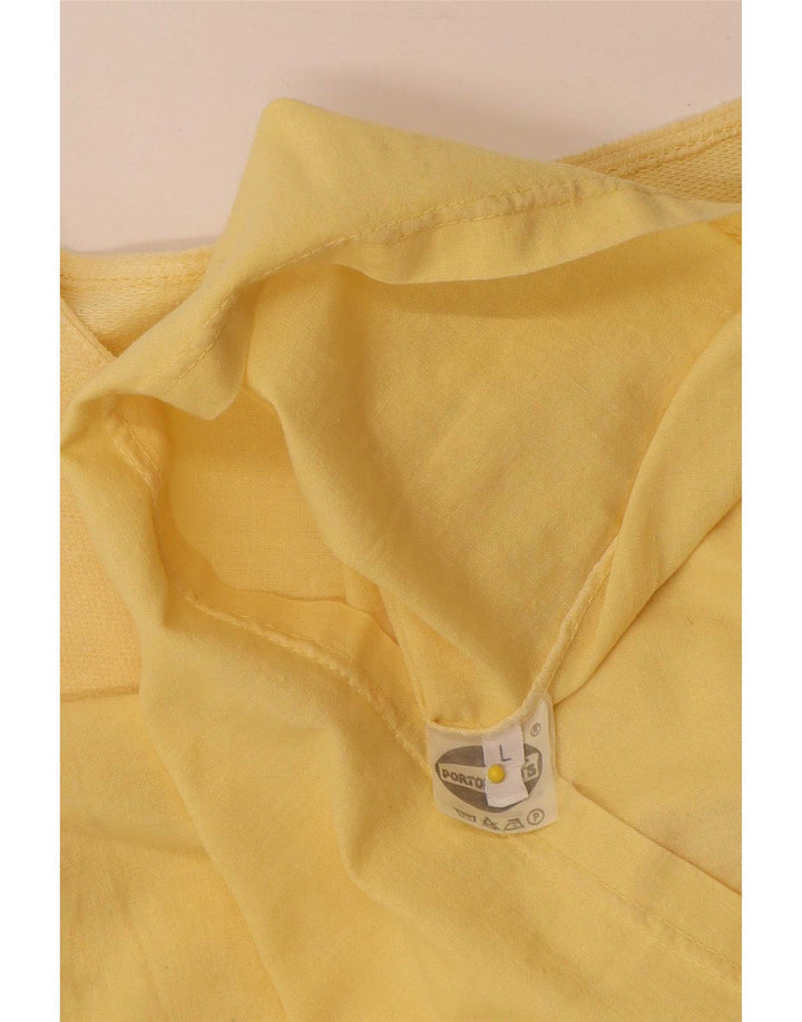 Portobello's Chemise pull à manches courtes pour homme en coton jaune