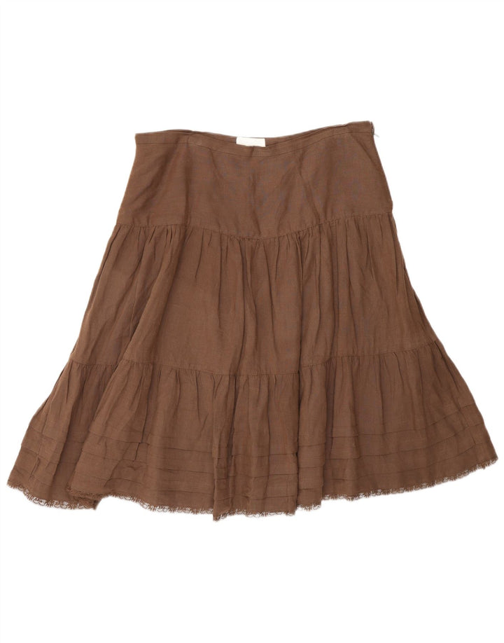 Massimo Dutti Jupe à volants W30 en lin marron moyen pour femme