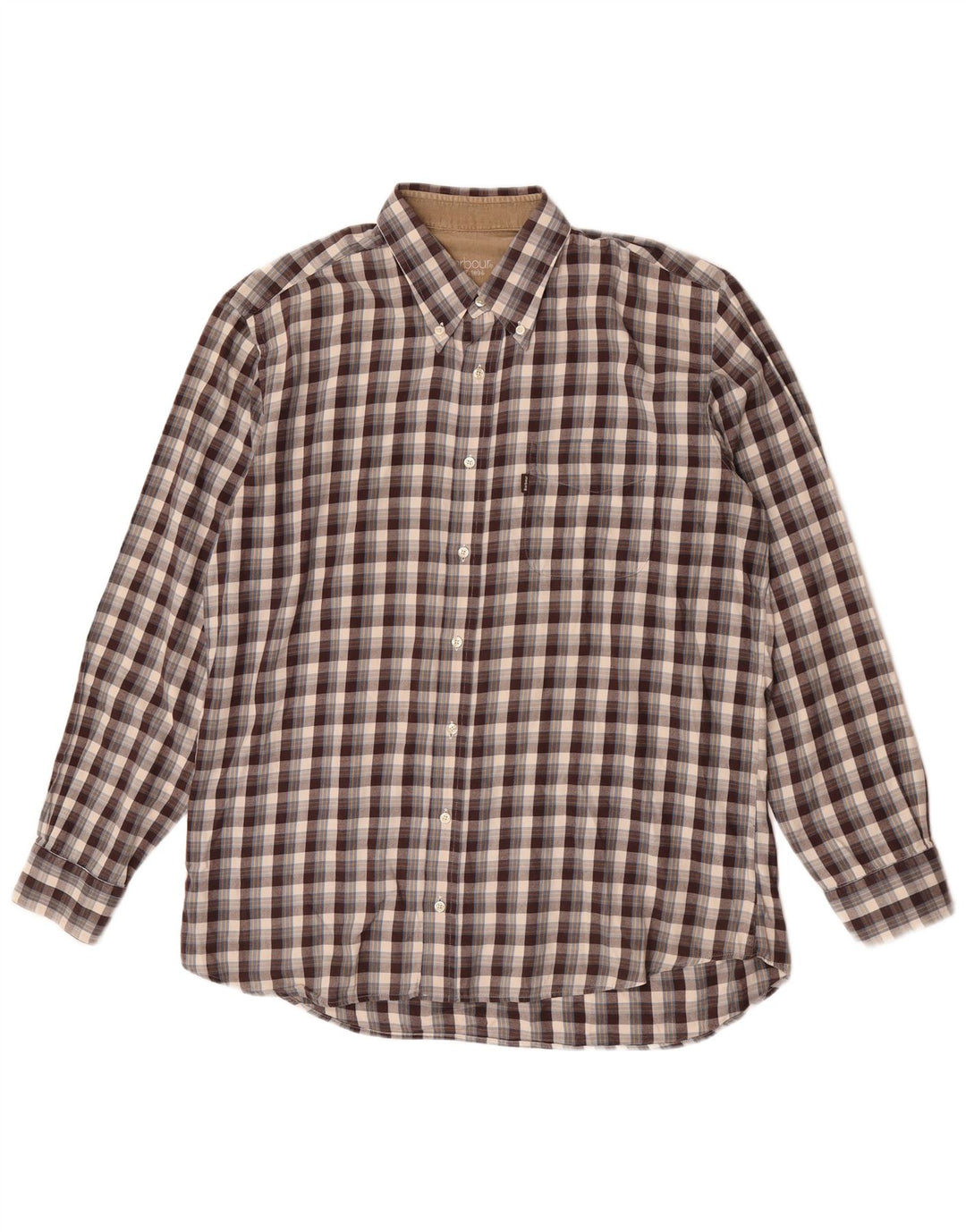 Barbour Chemise en flanelle pour hommes Grand coton à carreaux marron