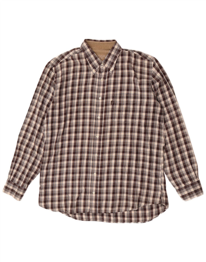 Barbour Chemise en flanelle pour hommes Grand coton à carreaux marron