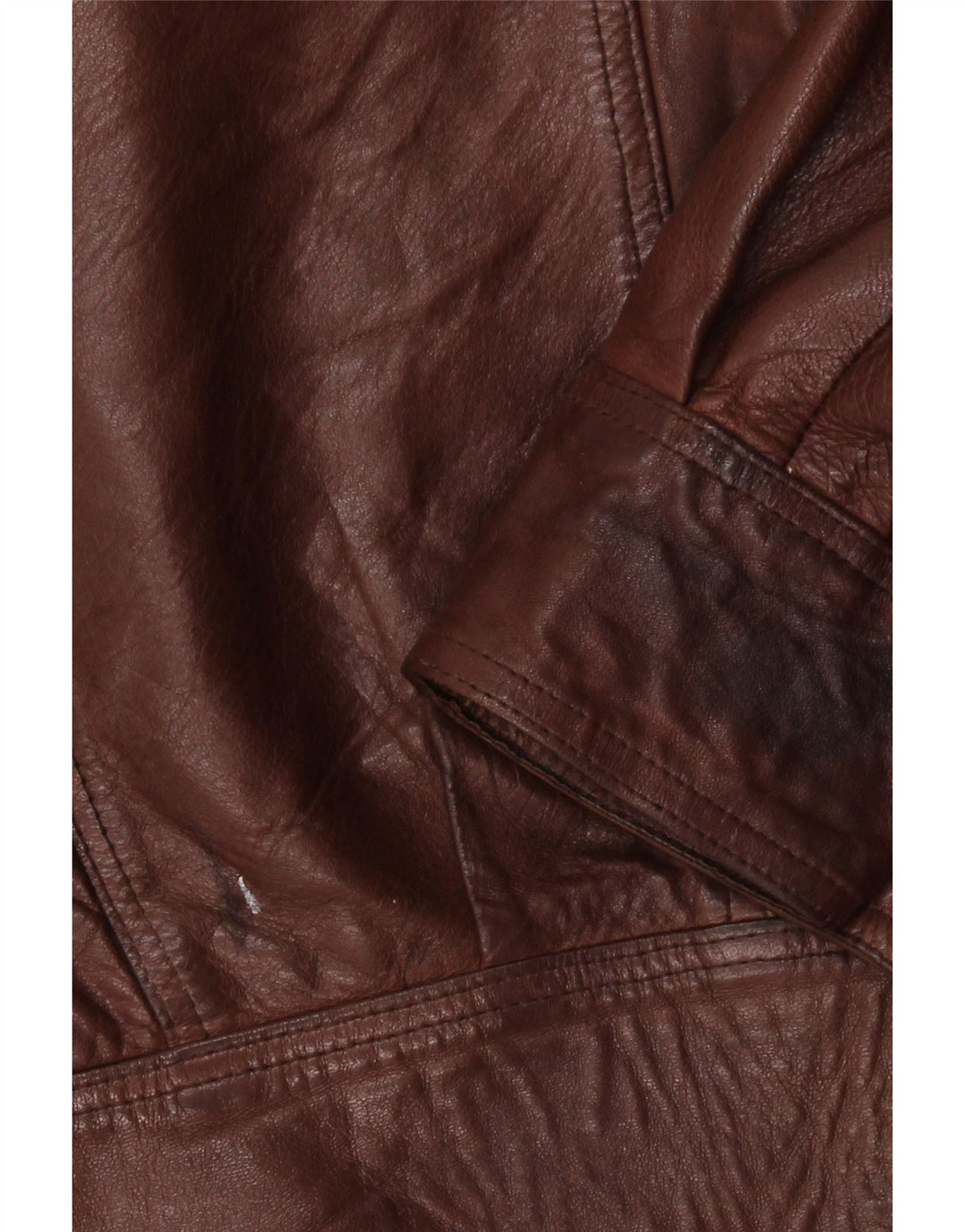 Veste en cuir militaire femme vintage UK 18 XL Marron