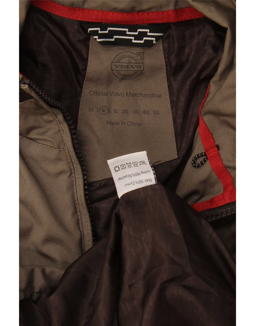 Volvo Mens Graphic Bomber Jacket UK 38 Gris Moyen Colorblock Coton
