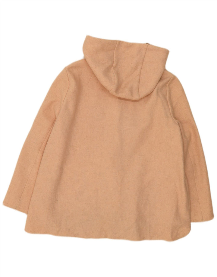 Zara Manteau à capuche pour femme UK 18 XL Laine Beige