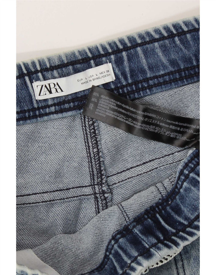 Zara Short en jean pour homme Large W32 Bleu Coton