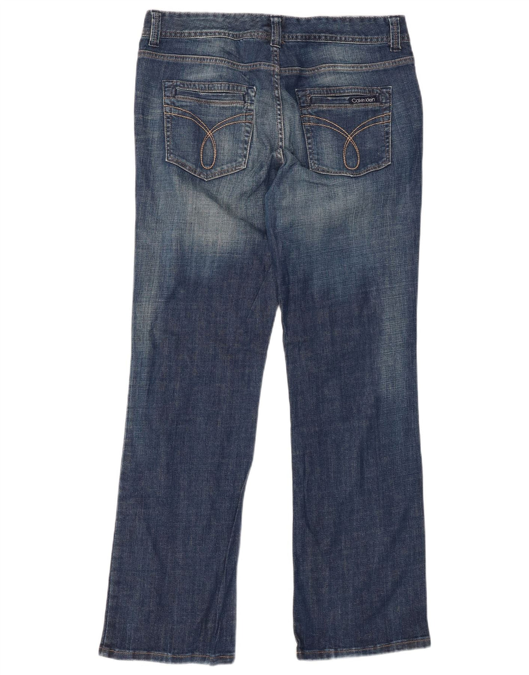 CALVIN KLEIN Jean Bootcut Femme US 14 XL W34 L31 Bleu Coton