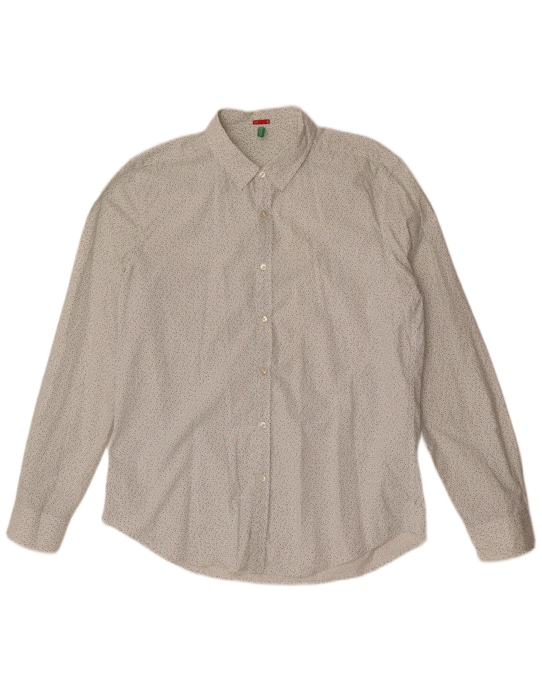 BENETTON Chemise Slim Fit Homme Blanc à Pois