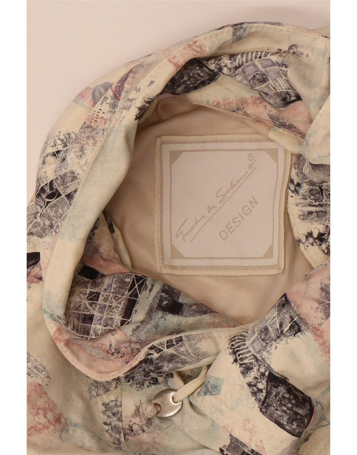 FUCHS & SCHMITT Manteau coupe-vent à motif abstrait pour femme UK 16 Large Beige