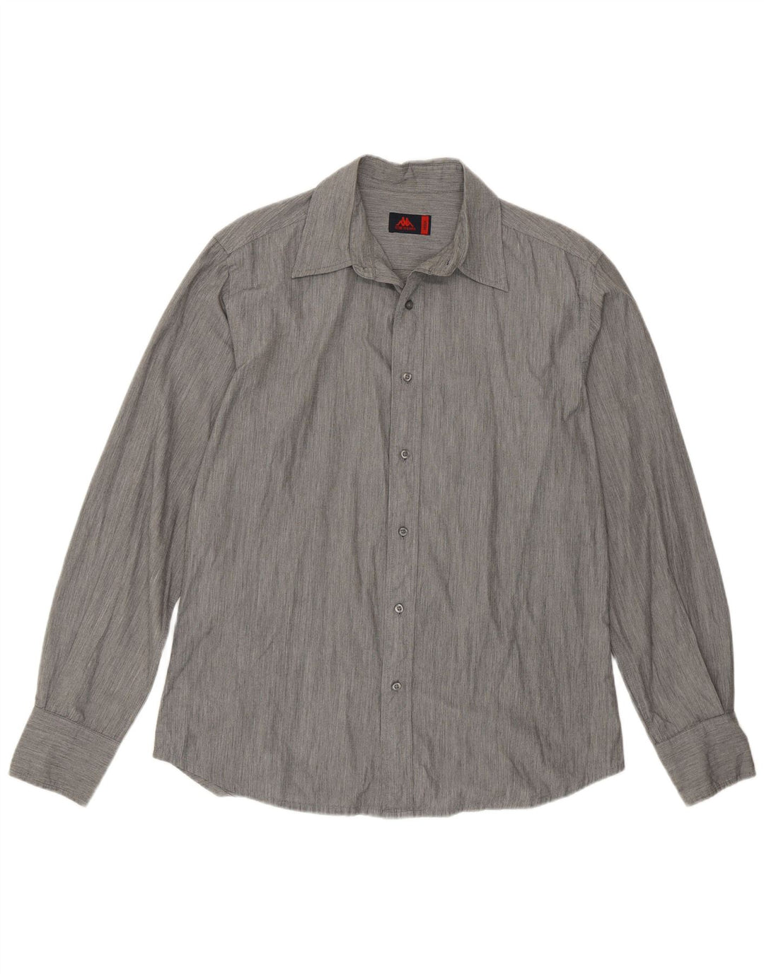 Kappa Chemise Homme Gris Moyen En Coton À Fines Rayures