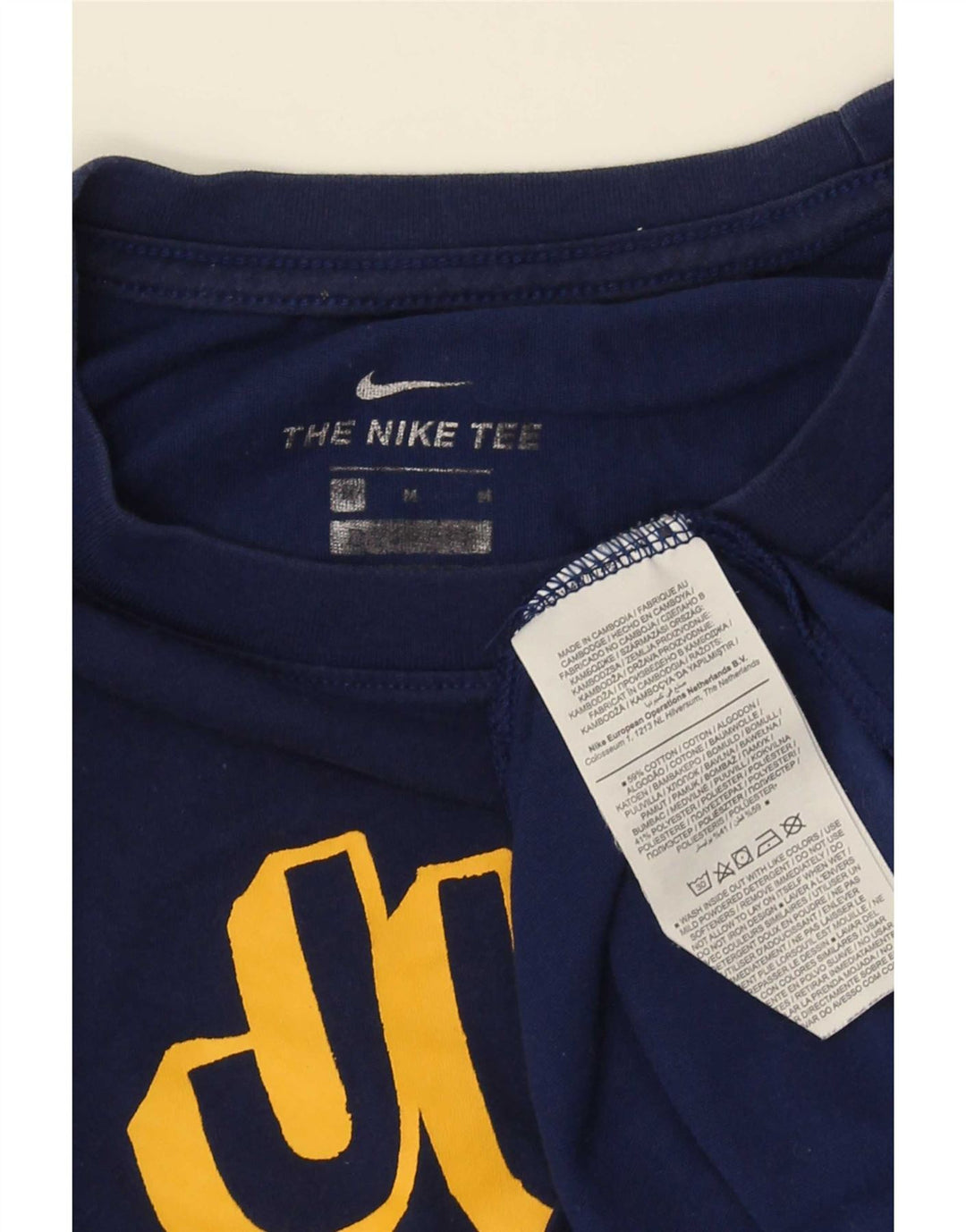 Nike T-shirt graphique pour homme en coton bleu marine moyen