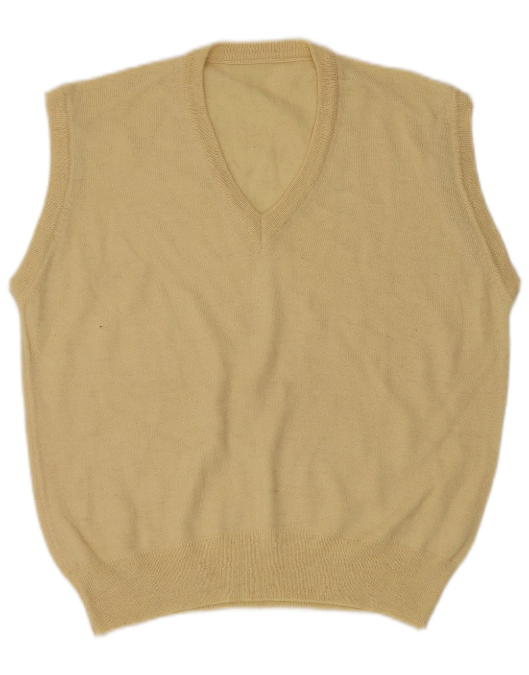 VINTAGE Débardeur Gilet Homme Jaune Moyen