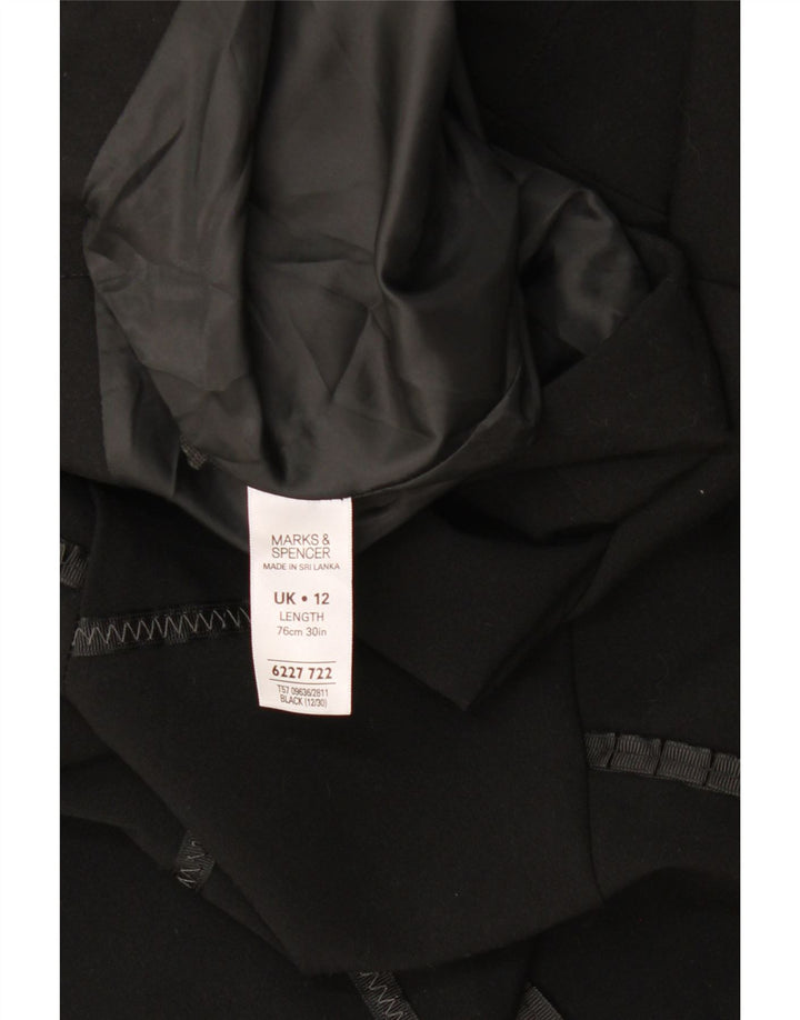 Marks & Spencer Jupe trapèze pour femme UK 12 Medium W34 Noir Géométrique