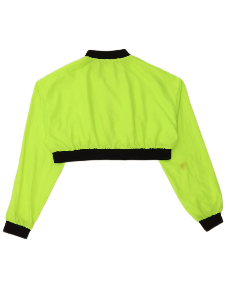 Zara Veste de survêtement courte pour femme UK 14 Jaune moyen Colourblock