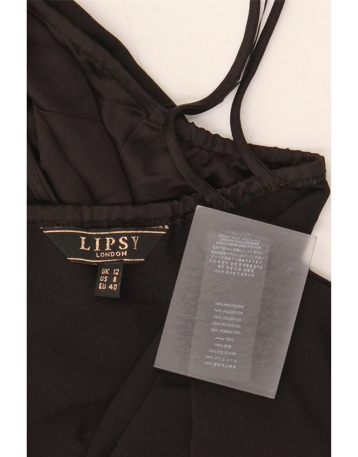 Lipsy Haut court dos nu pour femme UK 42 Medium Noir Polyester