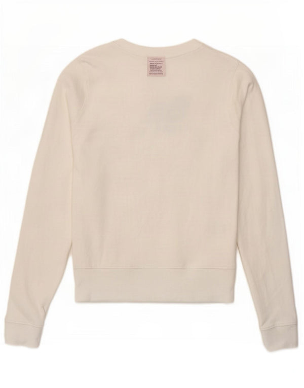 New Balance Sweat-shirt graphique pour femme UK 10 Petit coton blanc