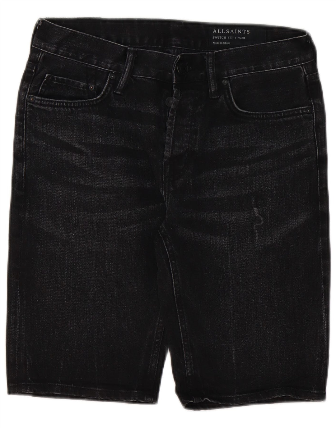All Saints Short en Jean Switch Fit W28 Homme Coton Noir Moyen