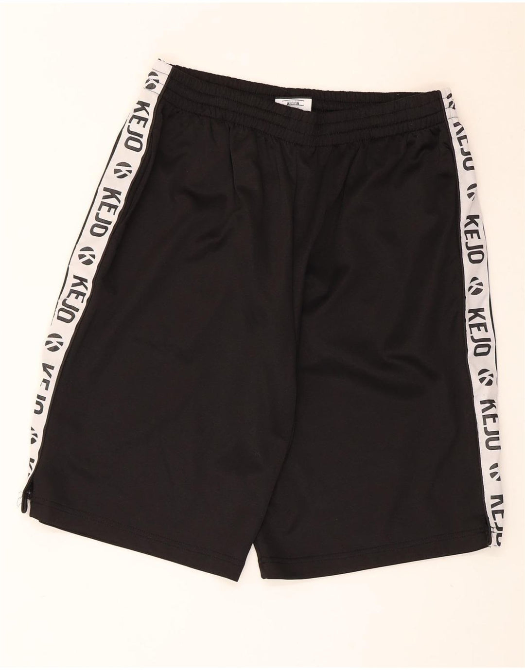 Kejo Short de sport graphique pour homme en polyester color block noir moyen