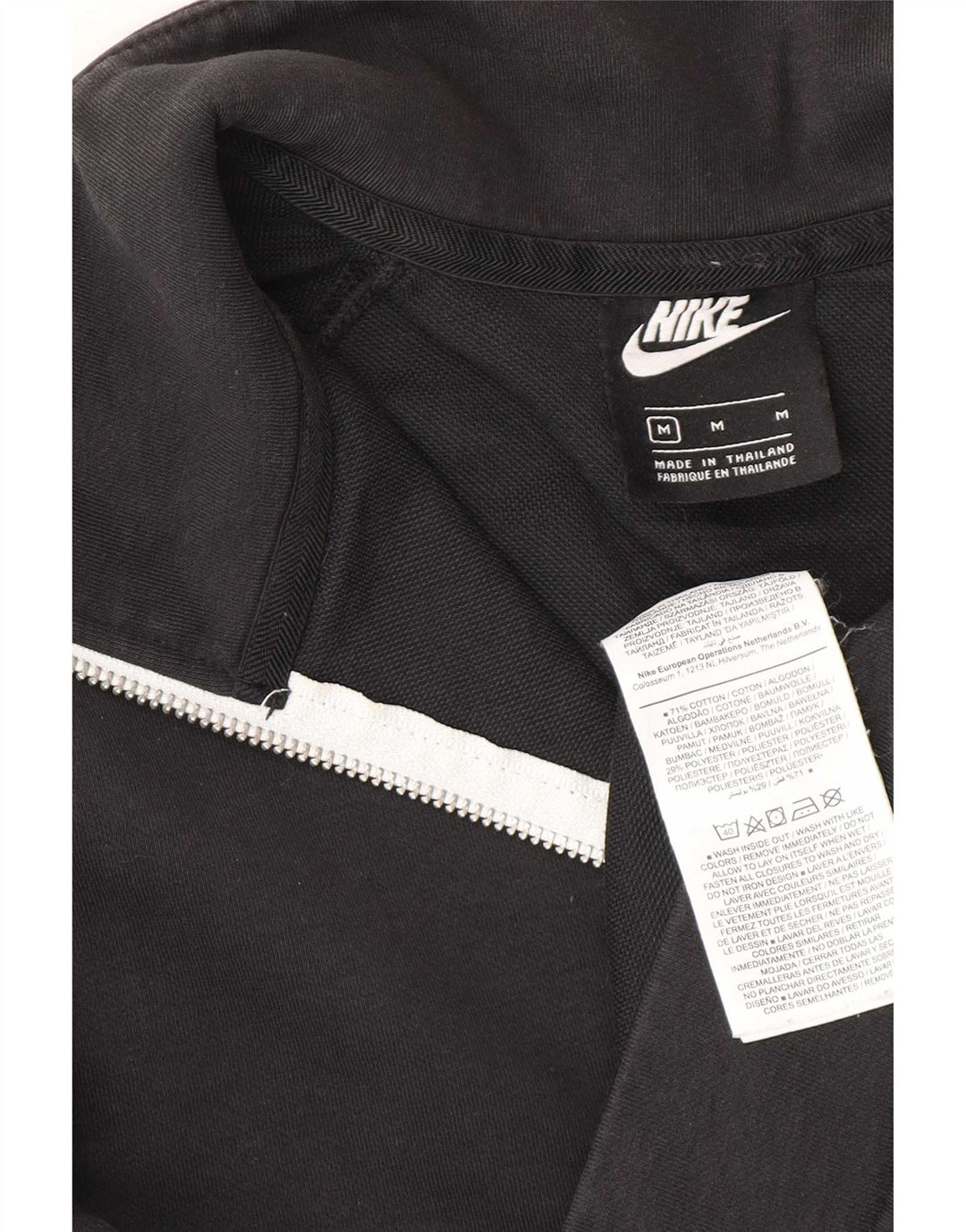 Nike Sweat-shirt à col zippé pour homme en coton noir moyen