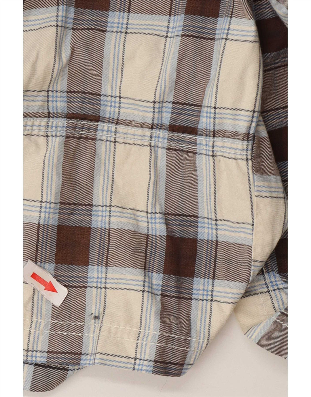 Brax Mens Cargo Shorts W36 Large Beige Check Cotton