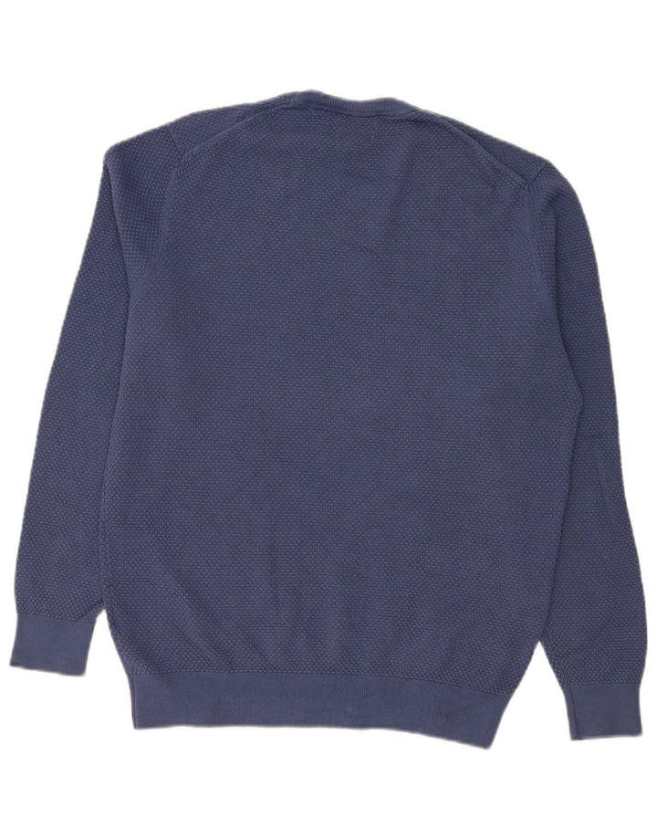 Massimo Dutti Pull à col rond pour homme en coton bleu Taille L