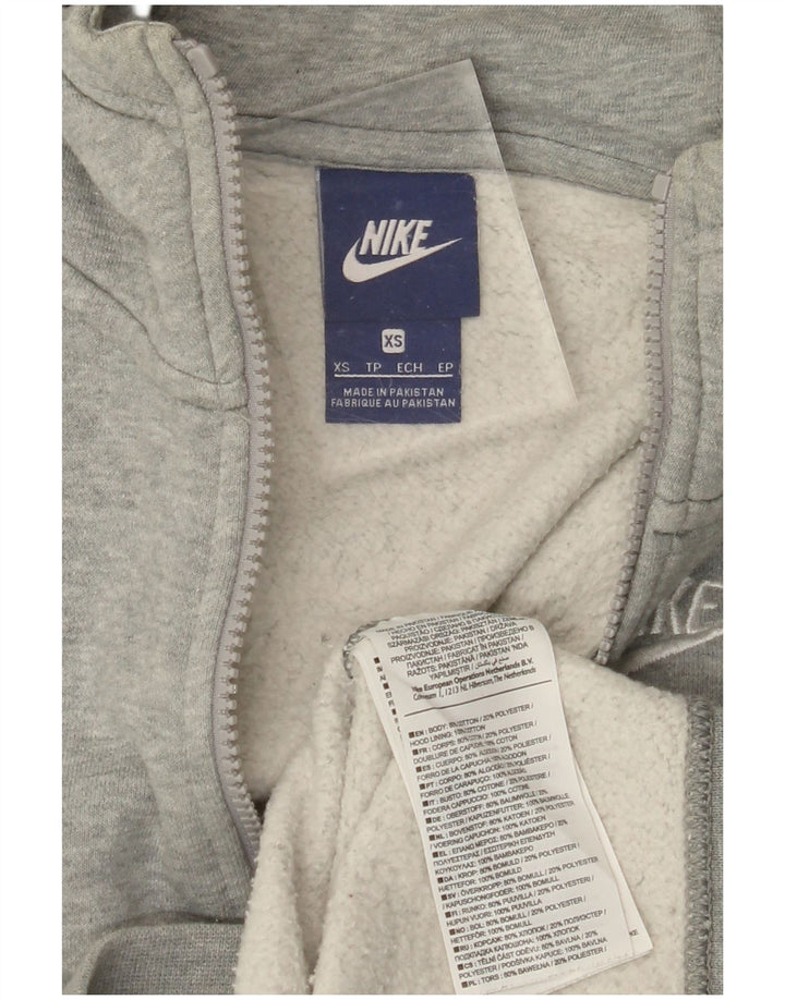NIKE Pull à capuche zippé pour homme XS Gris Coton