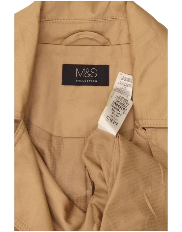 Marks & Spencer Trench-coat à double boutonnage pour femme UK 8 Petit coton beige