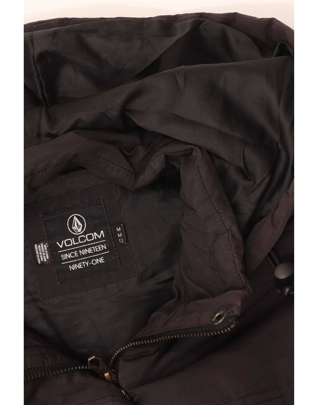 Volcom Gilet rembourré à capuche pour femme UK 12 Medium Noir Polyester