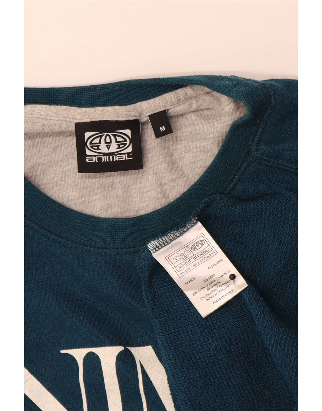Animal Sweat-Shirt Graphique Homme Bleu Moyen Coton